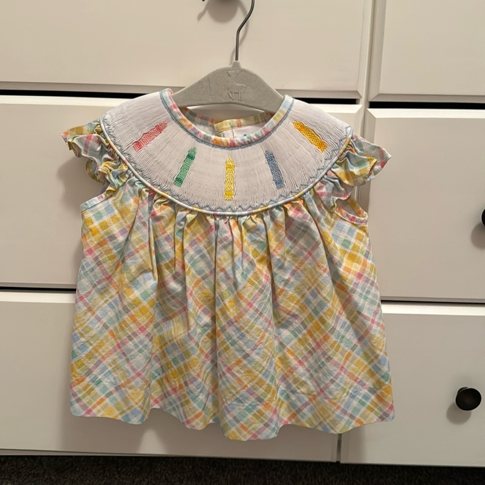 Stitchy Fish birthday top and bloomer set
